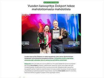 Vuoden kasvuyritys Dokport tekee mahdottomasta mahdollista