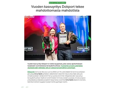 Vuoden kasvuyritys Dokport tekee mahdottomasta mahdollista