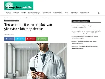Testasimme 0 euroa maksavan yksityisen lääkäripalvelun