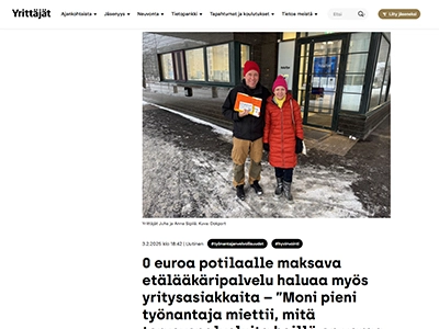 0 euroa potilaalle maksava etälääkäripalvelu haluaa myös yritysasiakkaita