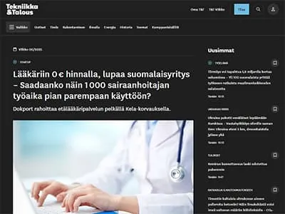 Lääkäriin 0 € hinnalla, lupaa suomalaisyritys