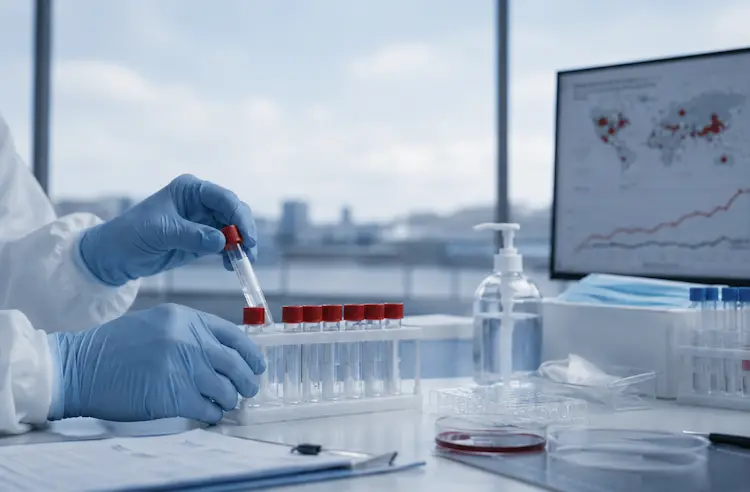 laboratorio jossa on suuri ikkuna ja pulloja